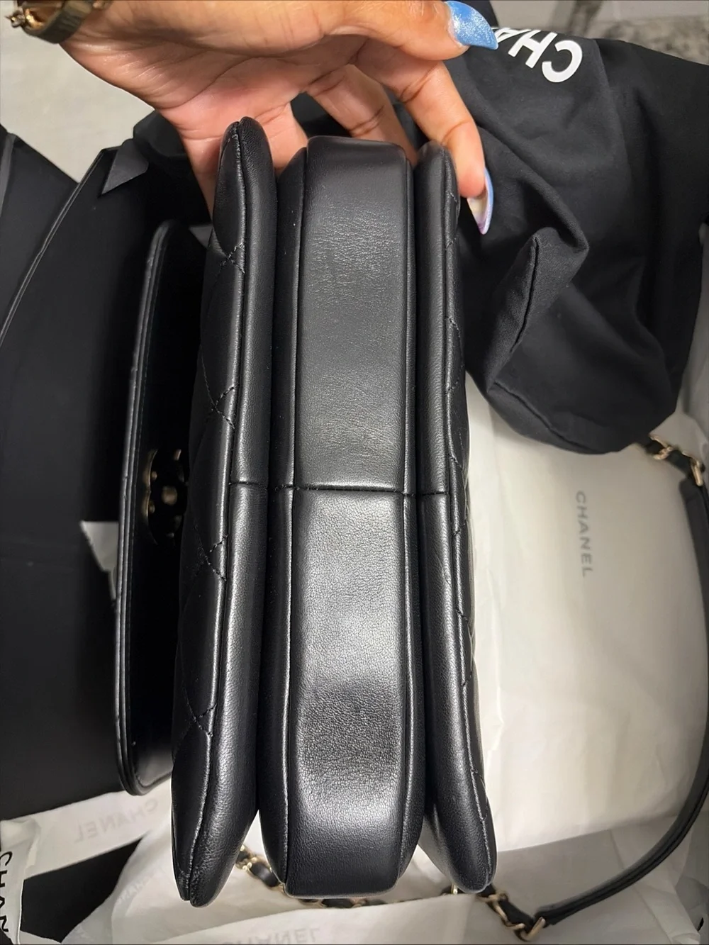 CHANEL Black Quilted Leather Small Flap Bag